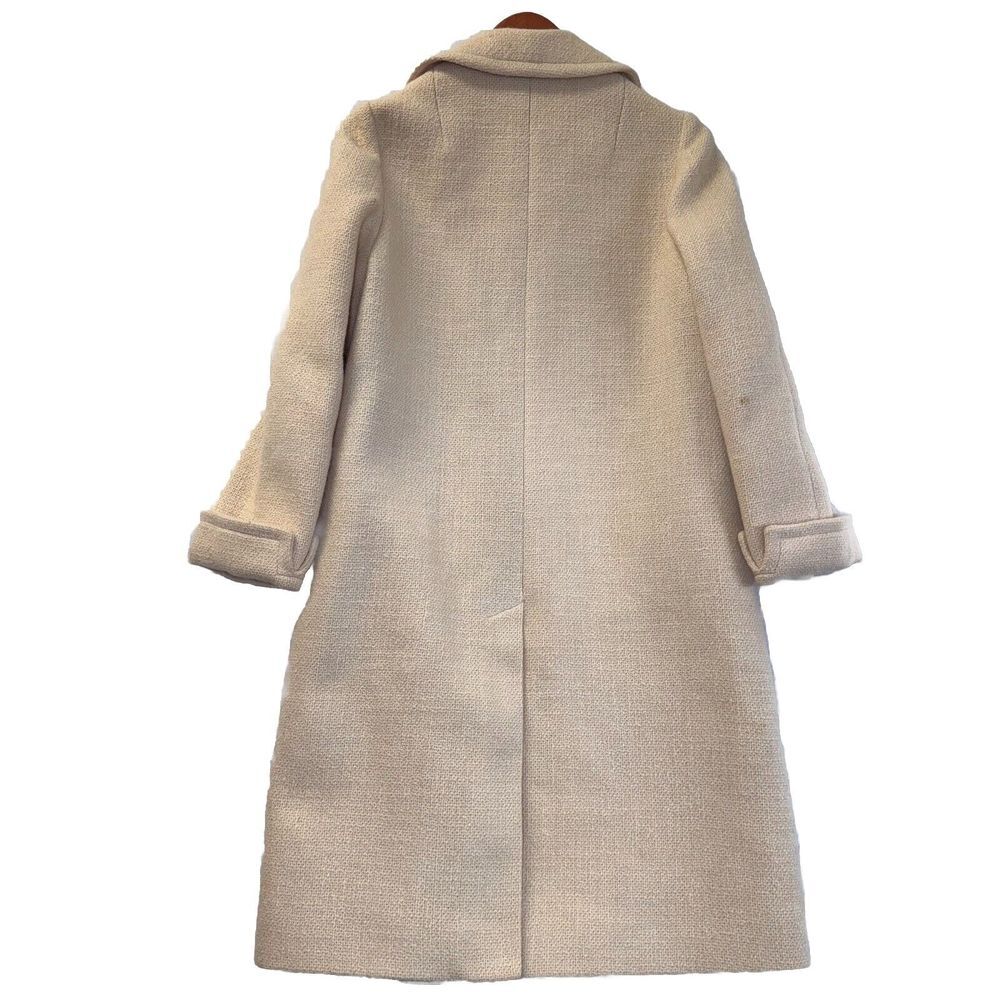 Vintage ILGWU 1960-70 Winter White Tweed Swing Coat Ladies 21" Bust 40" Length - Picture 2 of 16